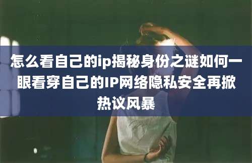 怎么看自己的ip揭秘身份之谜如何一眼看穿自己的IP网络隐私安全再掀热议风暴