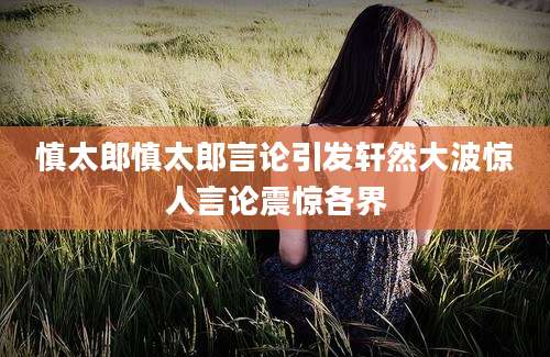 慎太郎慎太郎言论引发轩然大波惊人言论震惊各界