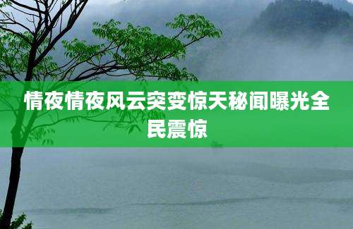 情夜情夜风云突变惊天秘闻曝光全民震惊