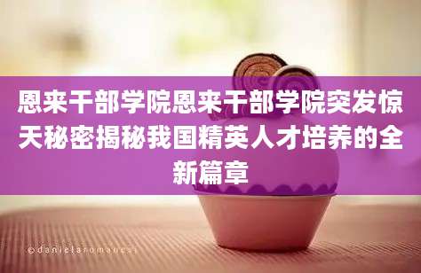 恩来干部学院恩来干部学院突发惊天秘密揭秘我国精英人才培养的全新篇章