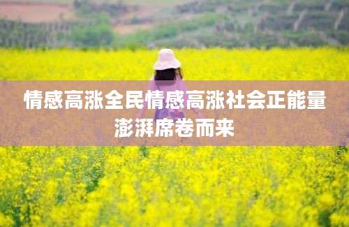 情感高涨全民情感高涨社会正能量澎湃席卷而来