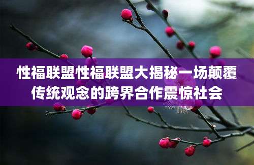 性福联盟性福联盟大揭秘一场颠覆传统观念的跨界合作震惊社会