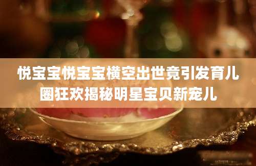 悦宝宝悦宝宝横空出世竟引发育儿圈狂欢揭秘明星宝贝新宠儿