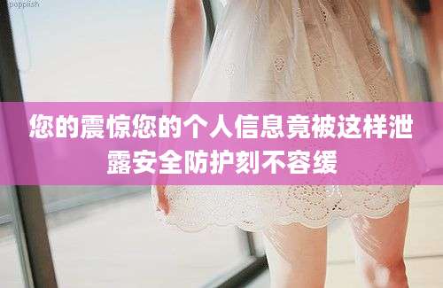 您的震惊您的个人信息竟被这样泄露安全防护刻不容缓