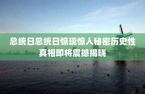 总统日总统日惊现惊人秘密历史性真相即将震撼揭晓