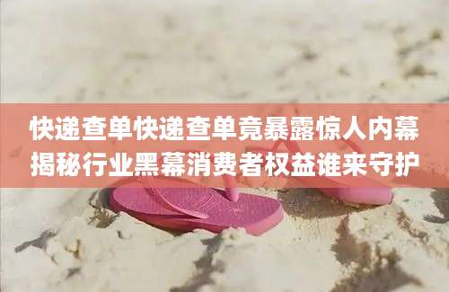 快递查单快递查单竟暴露惊人内幕揭秘行业黑幕消费者权益谁来守护