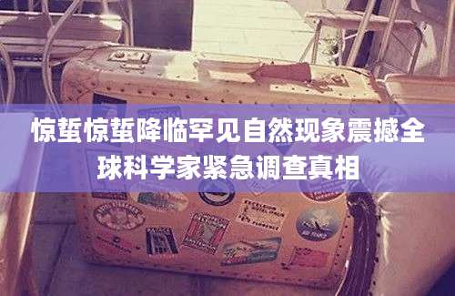 惊蜇惊蜇降临罕见自然现象震撼全球科学家紧急调查真相