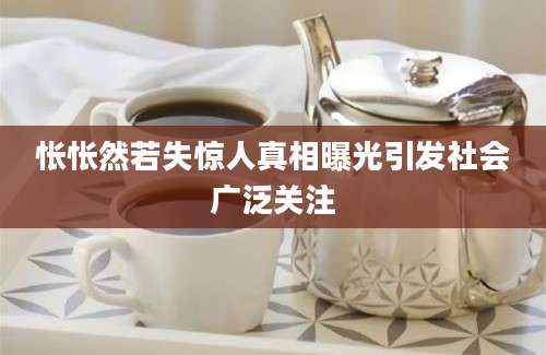 怅怅然若失惊人真相曝光引发社会广泛关注