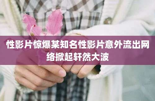 性影片惊爆某知名性影片意外流出网络掀起轩然大波