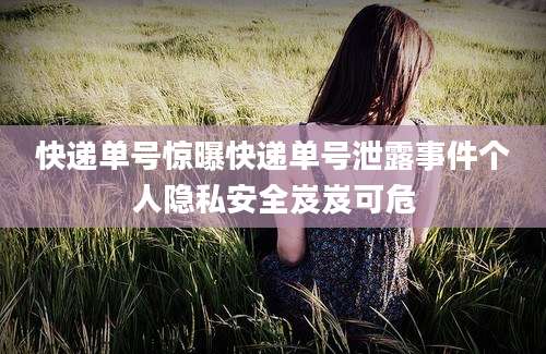 快递单号惊曝快递单号泄露事件个人隐私安全岌岌可危