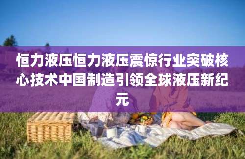 恒力液压恒力液压震惊行业突破核心技术中国制造引领全球液压新纪元