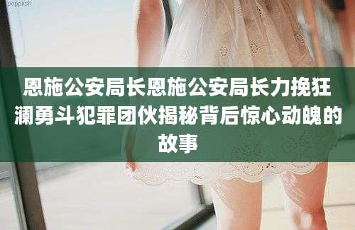 恩施公安局长恩施公安局长力挽狂澜勇斗犯罪团伙揭秘背后惊心动魄的故事