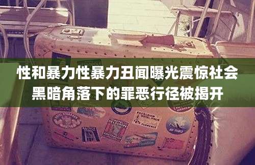 性和暴力性暴力丑闻曝光震惊社会黑暗角落下的罪恶行径被揭开