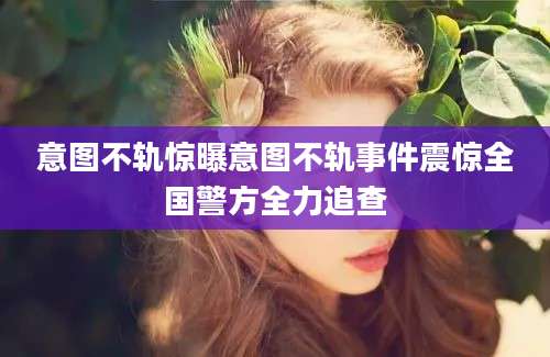 意图不轨惊曝意图不轨事件震惊全国警方全力追查