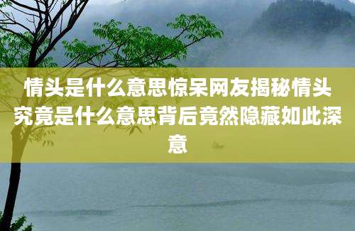 情头是什么意思惊呆网友揭秘情头究竟是什么意思背后竟然隐藏如此深意