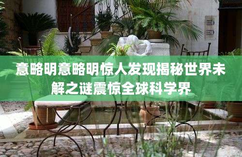 意略明意略明惊人发现揭秘世界未解之谜震惊全球科学界
