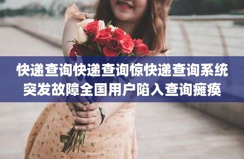 快递查询快递查询惊快递查询系统突发故障全国用户陷入查询瘫痪