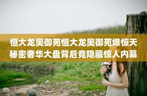 恒大龙奥御苑恒大龙奥御苑爆惊天秘密奢华大盘背后竟隐藏惊人内幕