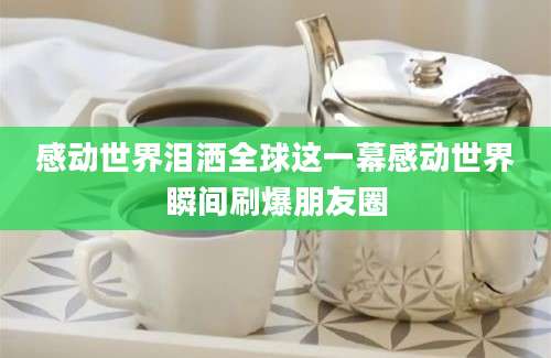 感动世界泪洒全球这一幕感动世界瞬间刷爆朋友圈