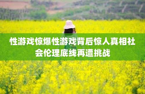 性游戏惊爆性游戏背后惊人真相社会伦理底线再遭挑战
