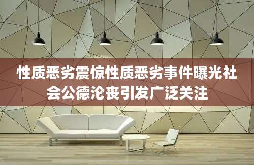性质恶劣震惊性质恶劣事件曝光社会公德沦丧引发广泛关注
