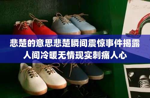 悲楚的意思悲楚瞬间震惊事件揭露人间冷暖无情现实刺痛人心