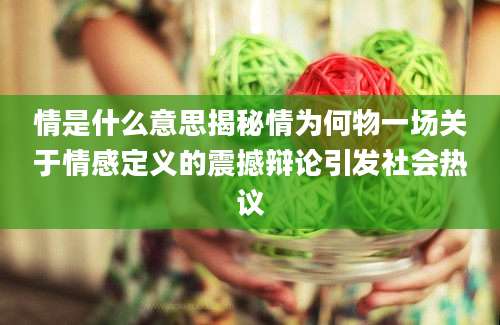 情是什么意思揭秘情为何物一场关于情感定义的震撼辩论引发社会热议