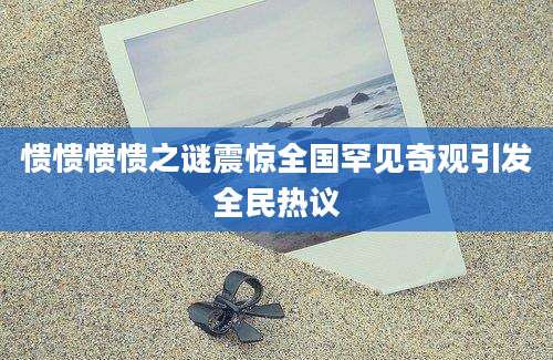 愦愦愦愦之谜震惊全国罕见奇观引发全民热议
