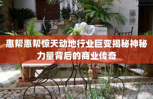 惠帮惠帮惊天动地行业巨变揭秘神秘力量背后的商业传奇
