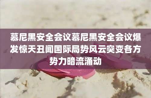 慕尼黑安全会议慕尼黑安全会议爆发惊天丑闻国际局势风云突变各方势力暗流涌动