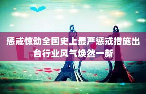 惩戒惊动全国史上最严惩戒措施出台行业风气焕然一新
