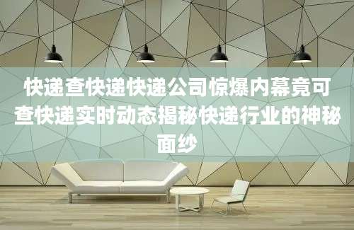 快递查快递快递公司惊爆内幕竟可查快递实时动态揭秘快递行业的神秘面纱