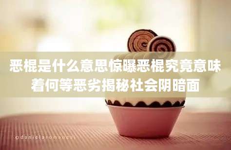 恶棍是什么意思惊曝恶棍究竟意味着何等恶劣揭秘社会阴暗面