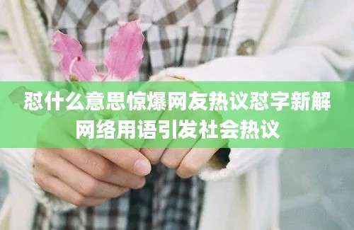 怼什么意思惊爆网友热议怼字新解网络用语引发社会热议