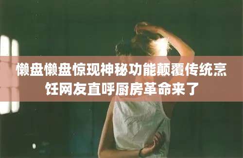 懒盘懒盘惊现神秘功能颠覆传统烹饪网友直呼厨房革命来了