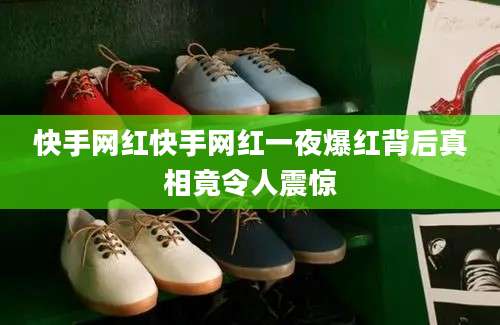 快手网红快手网红一夜爆红背后真相竟令人震惊