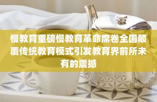慢教育重磅慢教育革命席卷全国颠覆传统教育模式引发教育界前所未有的震撼