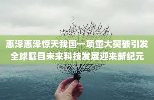 惠泽惠泽惊天我国一项重大突破引发全球瞩目未来科技发展迎来新纪元