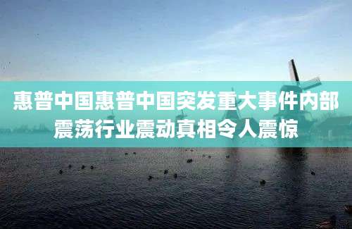 惠普中国惠普中国突发重大事件内部震荡行业震动真相令人震惊
