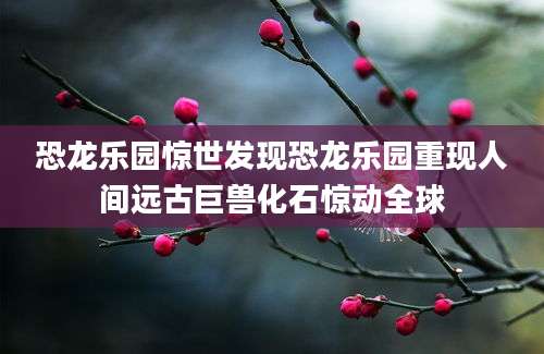 恐龙乐园惊世发现恐龙乐园重现人间远古巨兽化石惊动全球