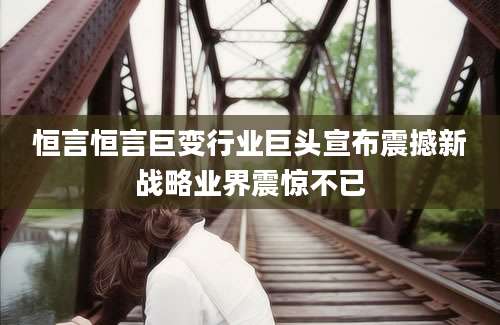 恒言恒言巨变行业巨头宣布震撼新战略业界震惊不已