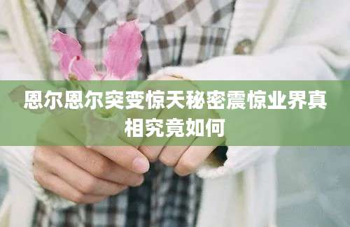 恩尔恩尔突变惊天秘密震惊业界真相究竟如何