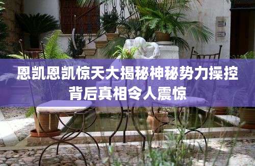 恩凯恩凯惊天大揭秘神秘势力操控背后真相令人震惊