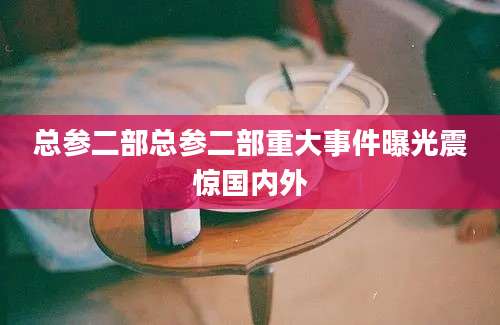 总参二部总参二部重大事件曝光震惊国内外