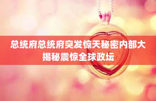 总统府总统府突发惊天秘密内部大揭秘震惊全球政坛