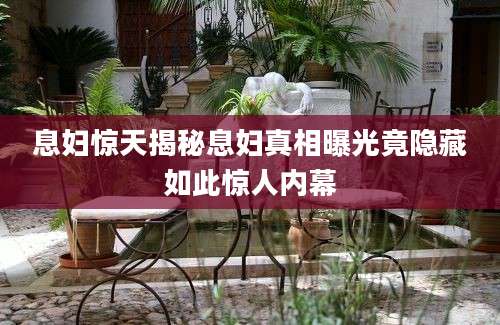 息妇惊天揭秘息妇真相曝光竟隐藏如此惊人内幕