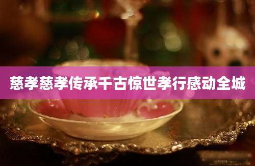 慈孝慈孝传承千古惊世孝行感动全城