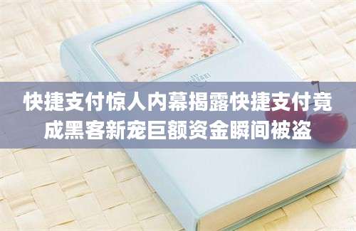 快捷支付惊人内幕揭露快捷支付竟成黑客新宠巨额资金瞬间被盗