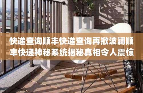 快递查询顺丰快递查询再掀波澜顺丰快递神秘系统揭秘真相令人震惊