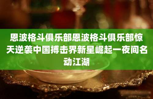 恩波格斗俱乐部恩波格斗俱乐部惊天逆袭中国搏击界新星崛起一夜间名动江湖